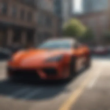 The Urban Appeal of Two-Door Sports Cars Two-door sports car parked against a backdrop of urban architecture