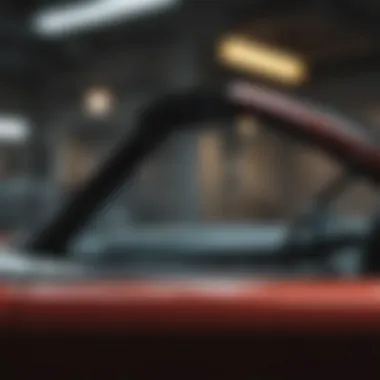 Close-up of a Miata hardtop's interior features