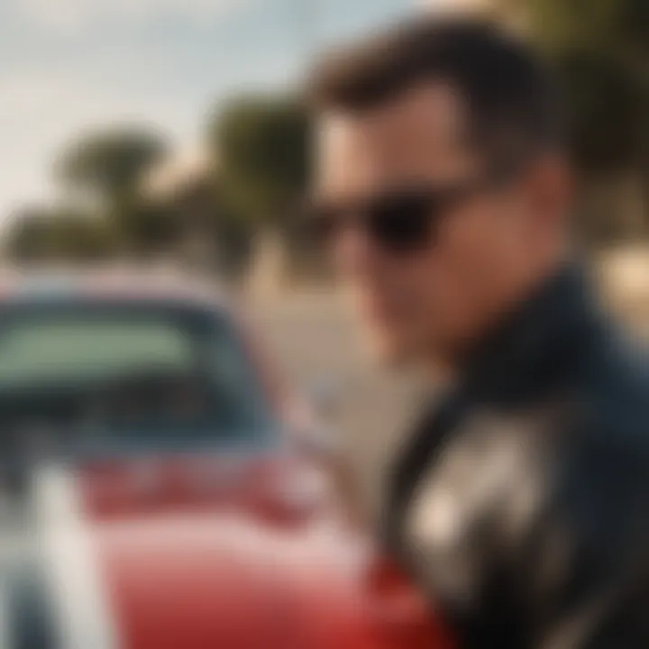 Matt Damon portraying Carroll Shelby in the film