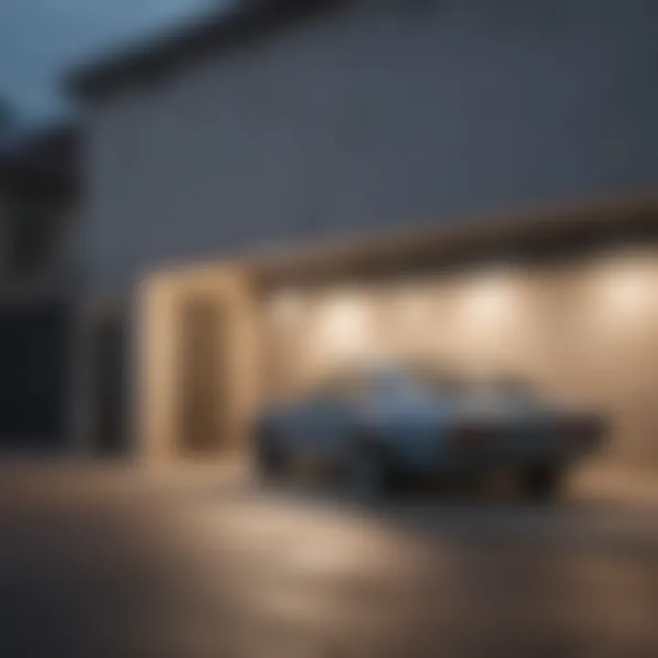 A secure garage with reinforced windows and security bars