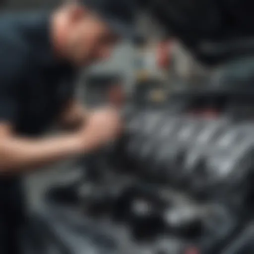 Expert technician working on a Volkswagen engine