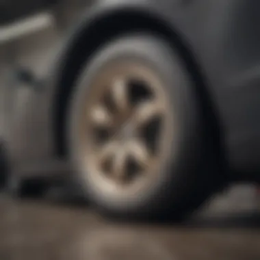 Customer Experience with Tire Installation Customer examining tire installation options