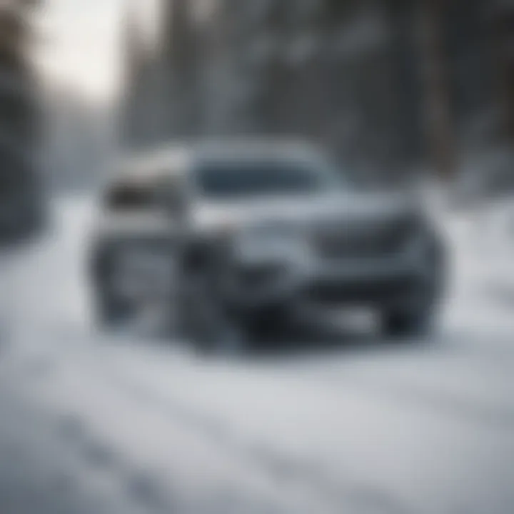 Honda Pilot navigating through snow-covered terrain