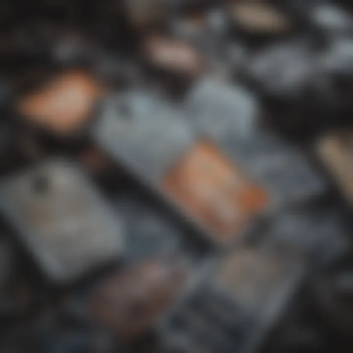 A close-up view of the pricing tags attached to different car parts in a junkyard.