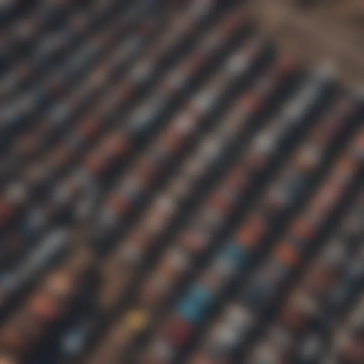 Aerial view of Hudson Junk Yard showcasing a diverse range of vehicles