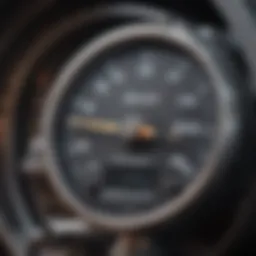 Close-up of Jaco tire gauge displaying precise pressure reading