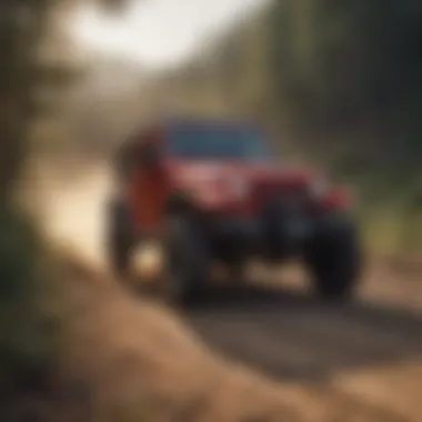 Jeep TJ on an off-road trail with Apple CarPlay connected