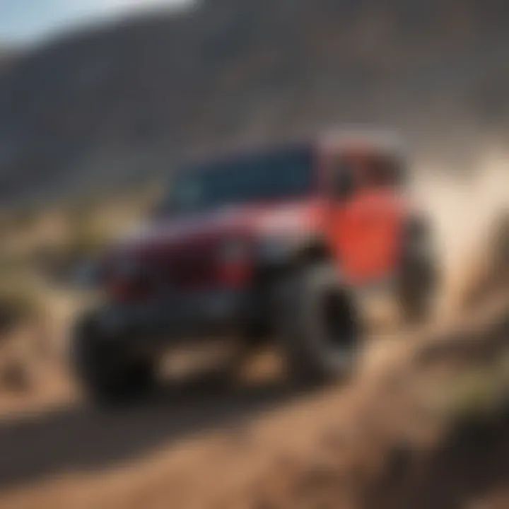 The 2020 Jeep Wrangler Recon Edition in action on a rugged off-road trail.