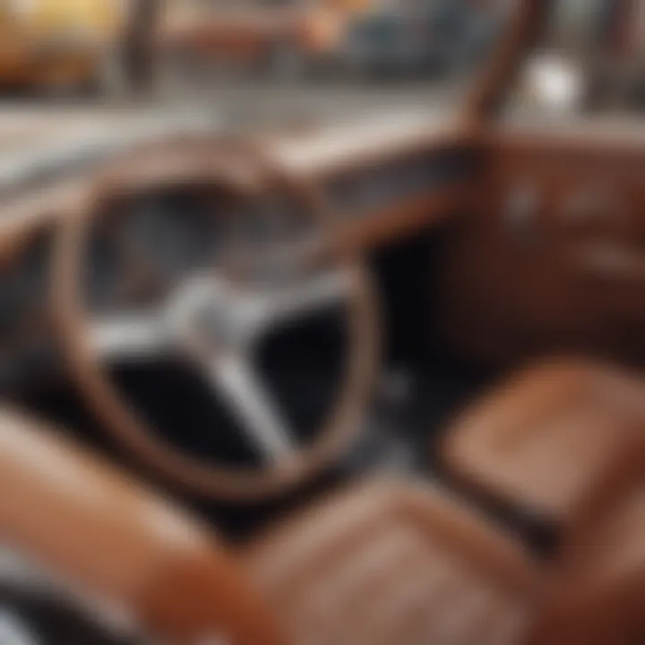 Interior design of a vintage Karmann Ghia