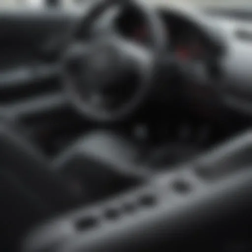 Close-up view of premium interior materials in a Mazda Miata