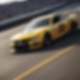 Dynamic shot of a NASCAR race driver in action on the track