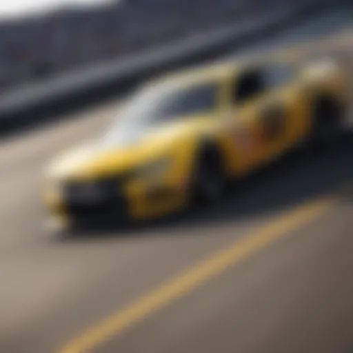 Dynamic shot of a NASCAR race driver in action on the track