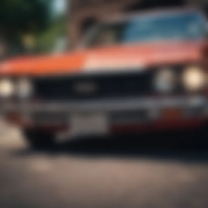 Close-up of a quality used car with a 'For Sale by Owner' sign prominently placed.