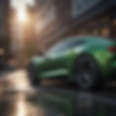Sustainability in the Automotive Industry Visual representation of sustainable automotive practices and green energy