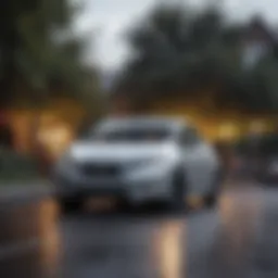Close-up view of the Nissan Leaf showcasing its sleek design and eco-friendly features