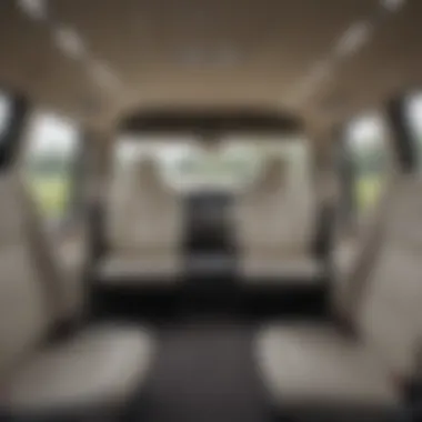 Interior layout of the Nissan Travel Van highlighting spacious seating and advanced technology.