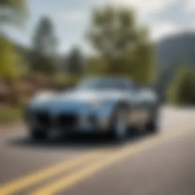 Dynamic action shot of the Pontiac Solstice Turbo in motion on a winding road