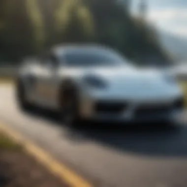 Porsche vehicle on a scenic road