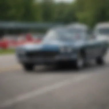 Classic cars on display at Road America during a vintage racing event