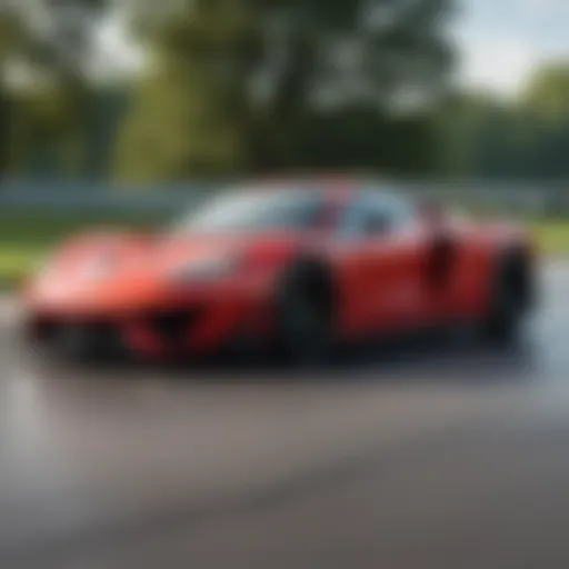 A vibrant scene of a race at Road America showcasing high-speed action