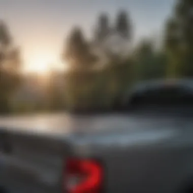 Installation process of a tonneau cover on a pickup truck