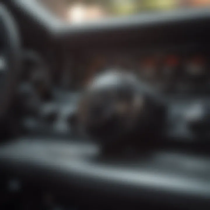 Close-up of alarm system features on a Toyota Tacoma dashboard