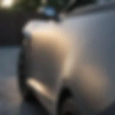 Close-up of a durable car cover material under sunlight