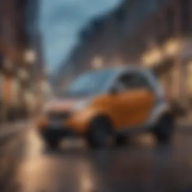 Smart Fortwo ED on urban streets demonstrating its maneuverability