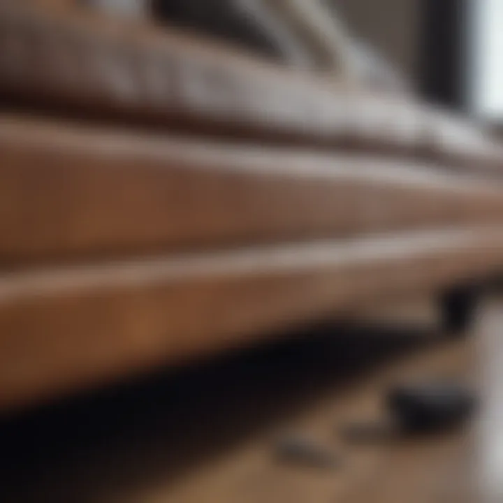 A person looking under a couch for lost keys