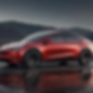 Sleek Design and Spaciousness of Tesla Model Y Side view of Tesla Model Y showcasing sleek design and spaciousness