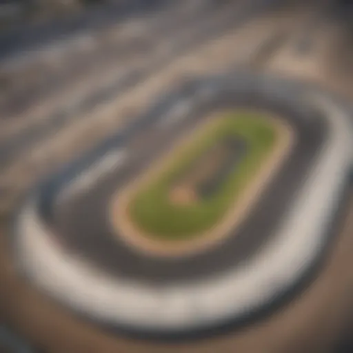 Aerial view of Iowa Speedway showcasing the oval track