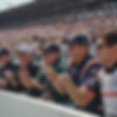 Fans cheering in the stands, immersed in the race atmosphere