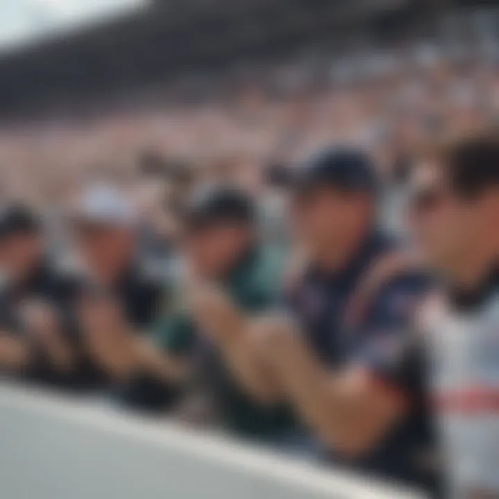 Fans cheering in the stands, immersed in the race atmosphere