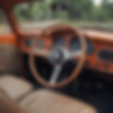 Interior view of a Volkswagen Beetle showcasing its vintage dashboard