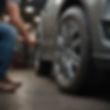 Mechanic performing tire maintenance