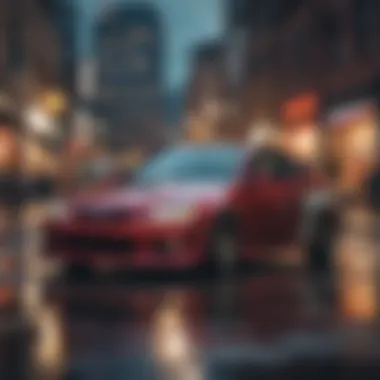 Toyota Altezza in a vibrant urban setting, showcasing its cultural impact