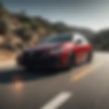 Toyota Avalon TRD in motion on a winding road, demonstrating its performance capabilities