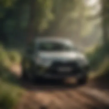 Toyota Corolla Cross on a trail surrounded by nature