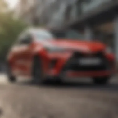 Dynamic performance shot of the Toyota Yaris L on the road