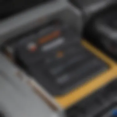 Close-up view of a 2006 Saturn Vue battery