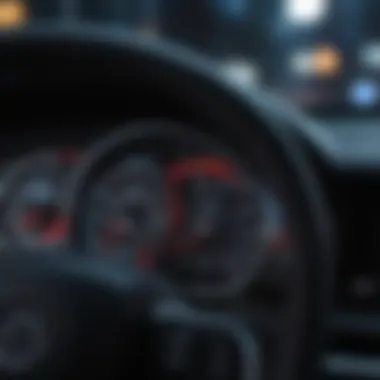 Dashboard display showcasing LED lighting indicators in a vehicle