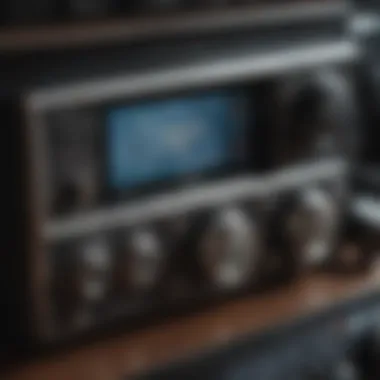 Exploring the Control Panel of a CB Radio Detailed view of a CB radio demonstrating its control panel and features