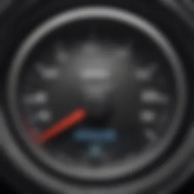 Close-up of a Honda Civic Hybrid's fuel efficiency gauge