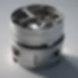 Detailed representation of a piston in an internal combustion engine