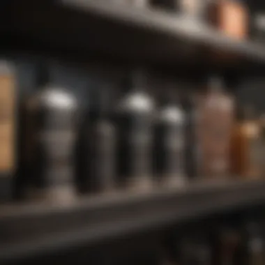 Leather care products displayed on a shelf