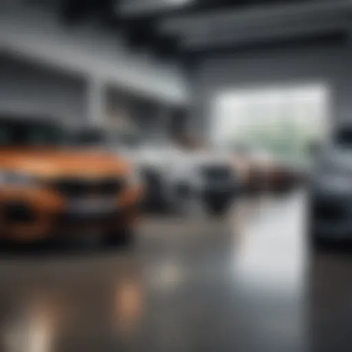 Showroom showcasing various BMW models