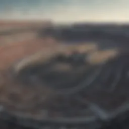 A panoramic view of the NASCAR race venue showcasing the grandstands and track layout.