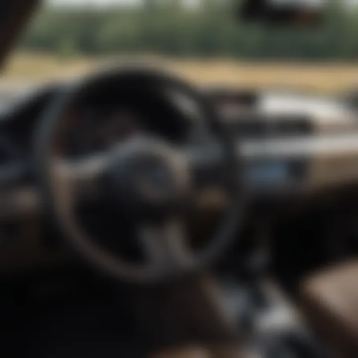 Dashboard of a classic Subaru Outback showcasing vintage features