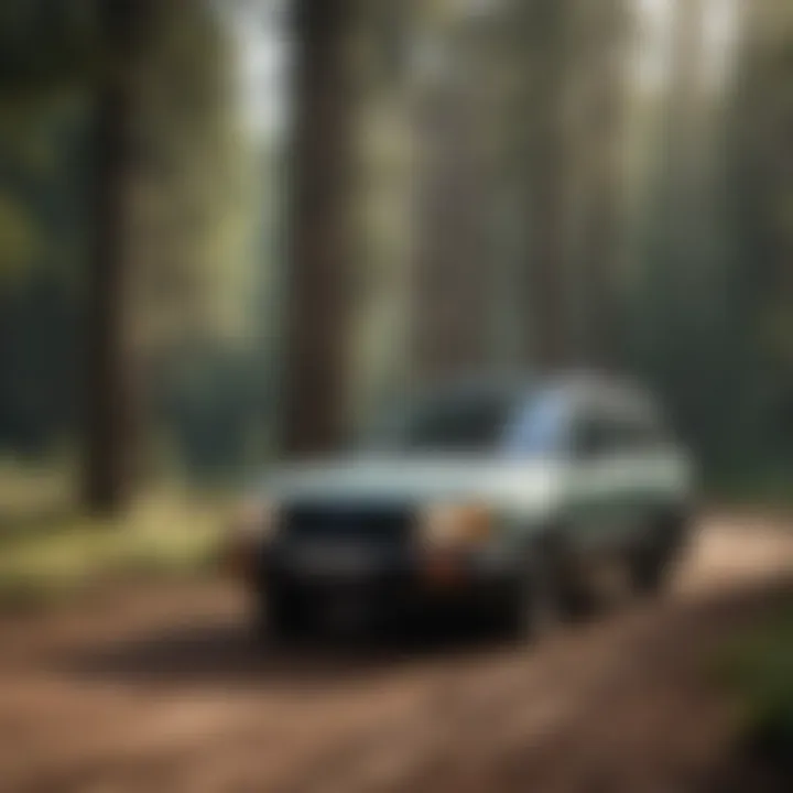 Vintage Subaru Outback in a scenic outdoor setting