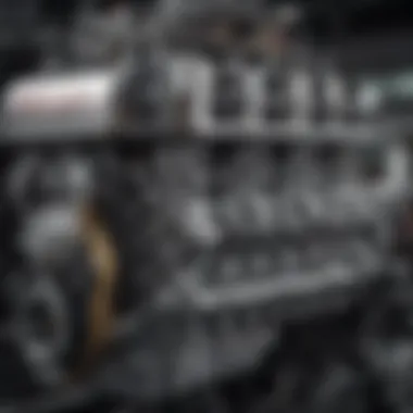 A close-up view of a finely-tuned drag racing engine showcasing advanced technology.